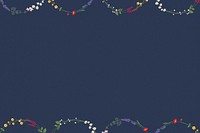 Minimal wildflower background psd in navy blue