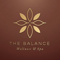 Editable spa logo template psd for health and wellness