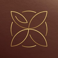 Abstract lotus golden logo for spa health and wellness