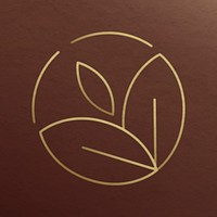 Tropical logo for wellness beauty design in golden style