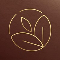 Tropical psd logo for wellness beauty design in golden style
