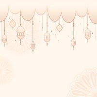 Pastel Ramadan vector Eid Mubarak lantern lights background