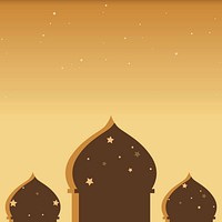 Brown mosque silhouette background vector Eid Mubarak and Ramadan Kareem illustration