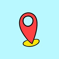 Location pin icon psd doodle sticker