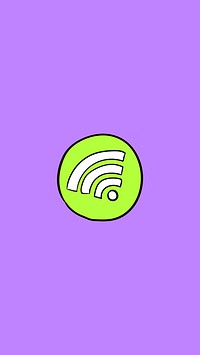 Green wifi icon psd background social media doodle illustration