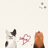 Puppy love background psd on textured paper