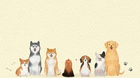 Dog background vector with cute pets illustration