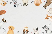 Frame with dogs vector on white background