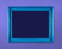 Picture frame mockup psd, neon blue home decor