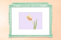 Picture frame mockup psd, pastel green home decor