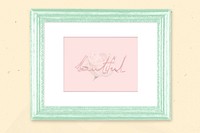 Picture frame mockup psd, pastel green home decor