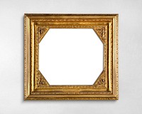 Picture frame mockup psd, vintage gold design