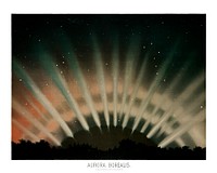 Trouvelot astrological painting, Aurora Borealis of the sun wall art decor