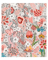 Flower pattern painting, vintage Allover floral fabric design, remixed from the artwork of Oberkampf & Cie