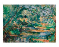 Paul Cézanne painting, vintage impressionism The Brook impressionist art decor