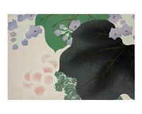 Kamisaka Sekka flower woodblock print, vintage Flowers and leaves from Momoyogusa–Flowers of a Hundred Generations wall art decor and painting