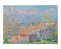 Claude Monet art print, famous Gardener's House at Antibes wall decor. Original from The Cleveland Museum of Art. Digitally enhanced by rawpixel.