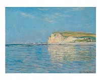 Claude Monet poster, Low Tide at Pourville wall art (1882) painting. Original from The Cleveland Museum of Art. Digitally enhanced by rawpixel.