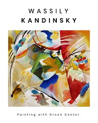 Wassily Kandinsky poster, famous abstract art painting with Green Center (1913). Original from The Art Institute of Chicago. Digitally enhanced by rawpixel.