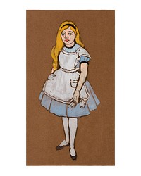 Alice poster, William Penhallow Henderson's famous Costume Design for Alice in Wonderland (1915). Original from The Smithsonian. Digitally enhanced by rawpixel.