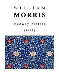 William Morris poster, vintage printable Medway pattern (1885). Original from The Birmingham Museum. Digitally enhanced by rawpixel.