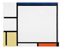 Piet Mondrian poster, printable Composition with Blue, Red, Yellow, and Black painting (1922). Original from The Art Institute of Chicago. Digitally enhanced by rawpixel.