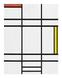 Piet Mondrian abstract poster, printable Composition in White, Red, and Yellow painting (1936). Original from The Art Institute of Chicago. Digitally enhanced by rawpixel.