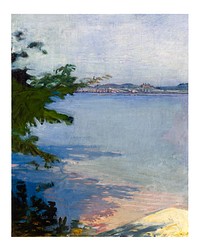 Dublin Pond art print (1894) painting in high resolution by Abbott Handerson Thayer. Original from the Smithsonian Institution. Digitally enhanced by rawpixel.