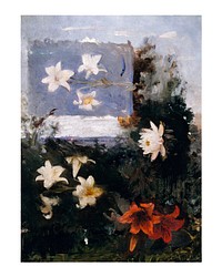 Flower Studies art print (1886) painting in high resolution by Abbott Handerson Thayer. Original from the Smithsonian Institution. Digitally enhanced by rawpixel.