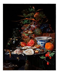 Abraham Mignon art print, Fruits and oysters (1660 &ndash;1679). Original from The Rijksmuseum. Digitally enhanced by rawpixel.