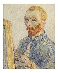 Van Gogh self portrait poster. Painting (1925&ndash;1928 by Vincent van Gogh). Original from The National Gallery of Art. Digitally enhanced by rawpixel.