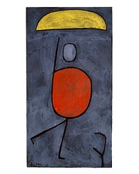 Paul Klee wall art, With umbrella painting (1939). Original from the Kunstmuseum Basel Museum. Digitally enhanced by rawpixel.