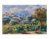 Renoir landscape art print (1917) by Pierre-Auguste Renoir. Original from Barnes Foundation. Digitally enhanced by rawpixel.