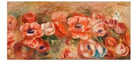 Renoir flower art print. Anemones painting (1912) by Pierre-Auguste Renoir. Original from Barnes Foundation. Digitally enhanced by rawpixel.