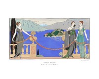 Flapper vintage poster, art deco fashion illustration remix from the artwork of George Barbier