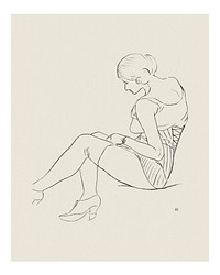 Vintage woman art print, remix from the artwork Ananda K. Coomaraswamy