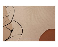 Nude woman poster, aesthetic line art, vintage pattern design