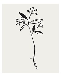 Flower minimal poster, ink line art design