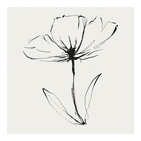 Flower minimal poster, ink line art design