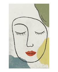 Female face wall art illustration