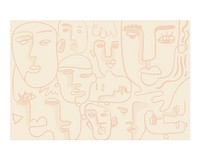 Abstract face poster in vintage style