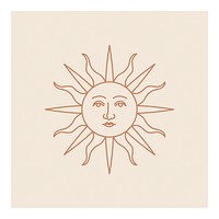 Celestial poster with sun line art