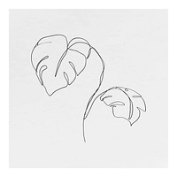 Monstera poster, minimal hand drawn | Free Photo - rawpixel