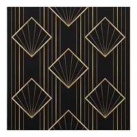 Vintage art deco poster, black and gold geometric pattern design