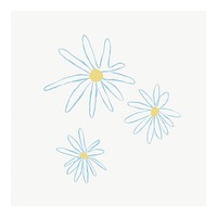 Flower line art poster, minimal hand drawn illustration