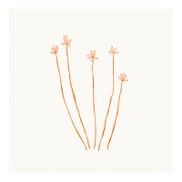 Minimal flower poster, hand drawn illustration