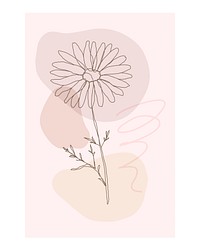 Feminine flower poster, line art design 