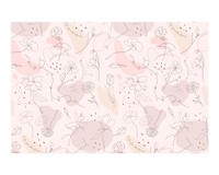 Flower pattern art print, minimal pastel design