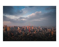 Downtown Tokyo art print, Japanese wall decor