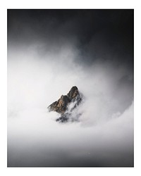 Misty mountain art print poster, nature wall decor